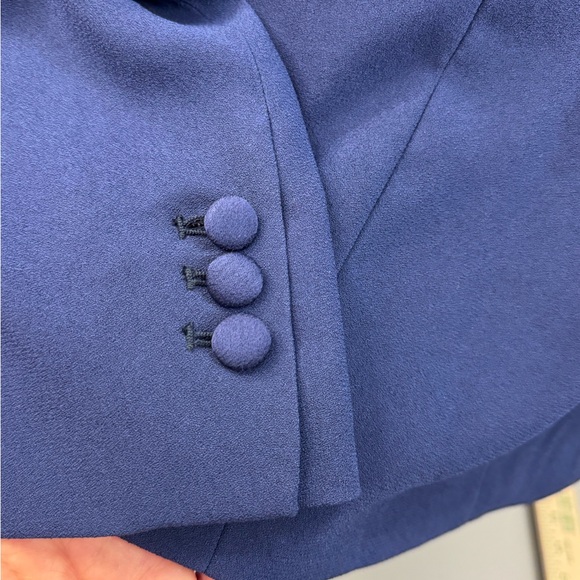 White House Black Market WHBM Mixed-Media Blazer Navy NWT - Picture 10 of 13